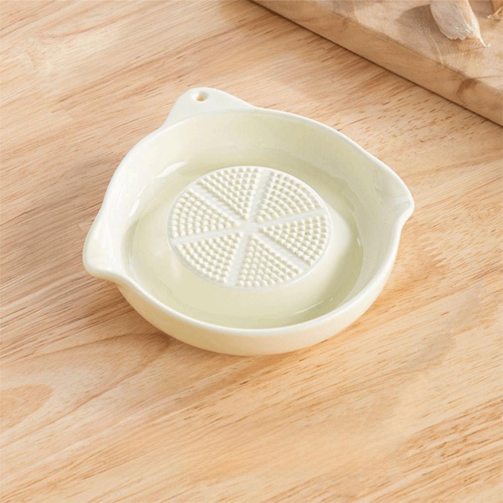 Flow Guide Port Ceramic Ginger Grater Round Porcelain Carrot Grinding Dish Wasabi Grinding