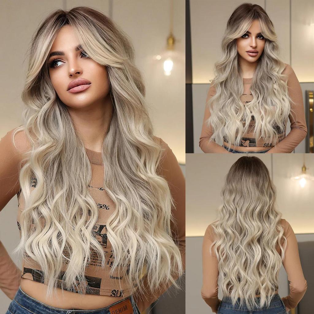 Long Straight Wig with Bangs Orange Iron Red Ginger Synthetic Wigs Daily Party Cosplay Wig for Women Heat Resistant Fiber Hair