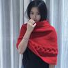 Yousheng Winter Wool Knitting Scarf Women Men Solid Color Dual Use Shawl Scarf Twist Texture Versatile Warm Hat Scarf