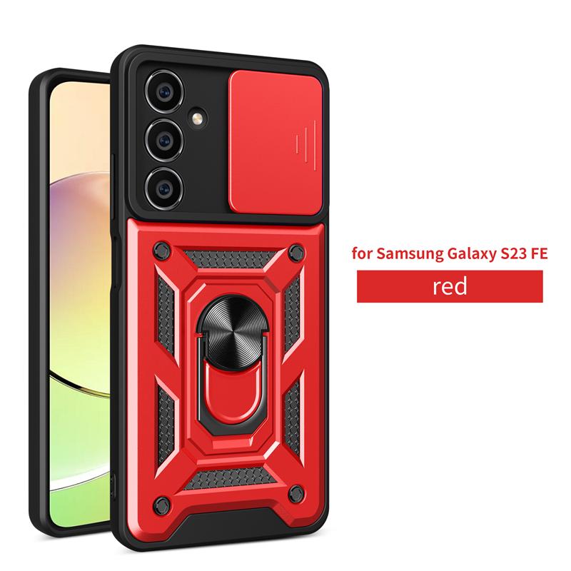Для Samsung Galaxy S23 FE S23FE чехол Slide Camera Armor Phone Case для Samsung S23 fe S23 FE автомобильный магнитный держатель кольцо задняя крышка