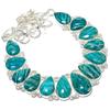 Amazonite Gemstone Handmade Ethnic 925 Silver Necklace 18" JCN367-7
