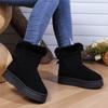 Женские теплые ботильоны из меха, замшевые туфли на платформе с бантом, 2024 зима, новые дизайнерские балетки, короткие плюшевые челси, зимние сапоги для снега, женские боты