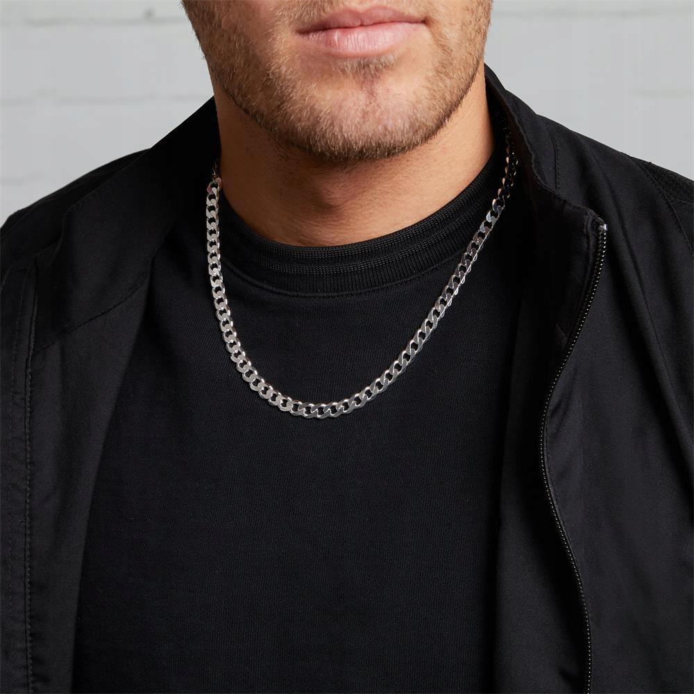 Silver Men' Chain Cuirass 925 SILVER DIAMONDED Italian 5mm FULL