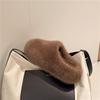 Кроличий мех французская сумка с плоским дном голова пушистые тапочки для женщин носить 2025 новый осень и зима одна педаль бархатные хлопковые тапочки