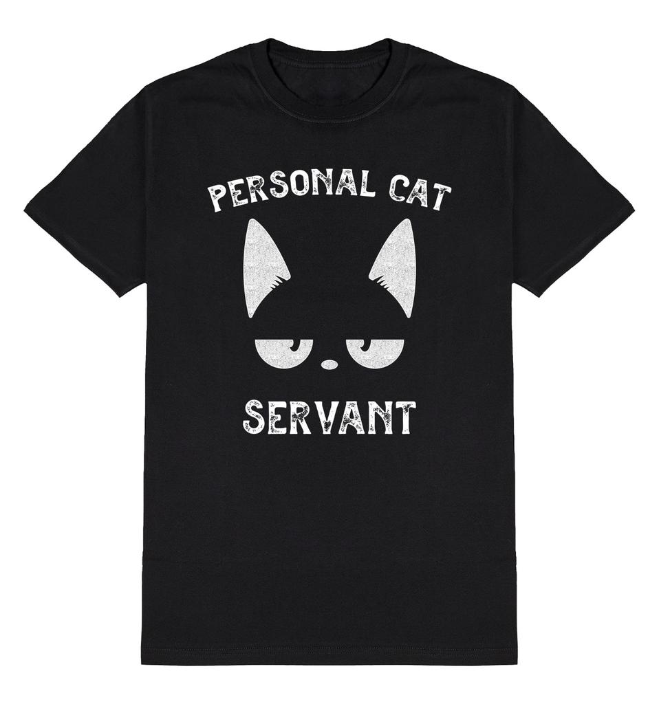Personal Cat Servant T-Shirt Mens Womens Tees Top Funny Mens Womens Cotton Cats Lover Kitten
