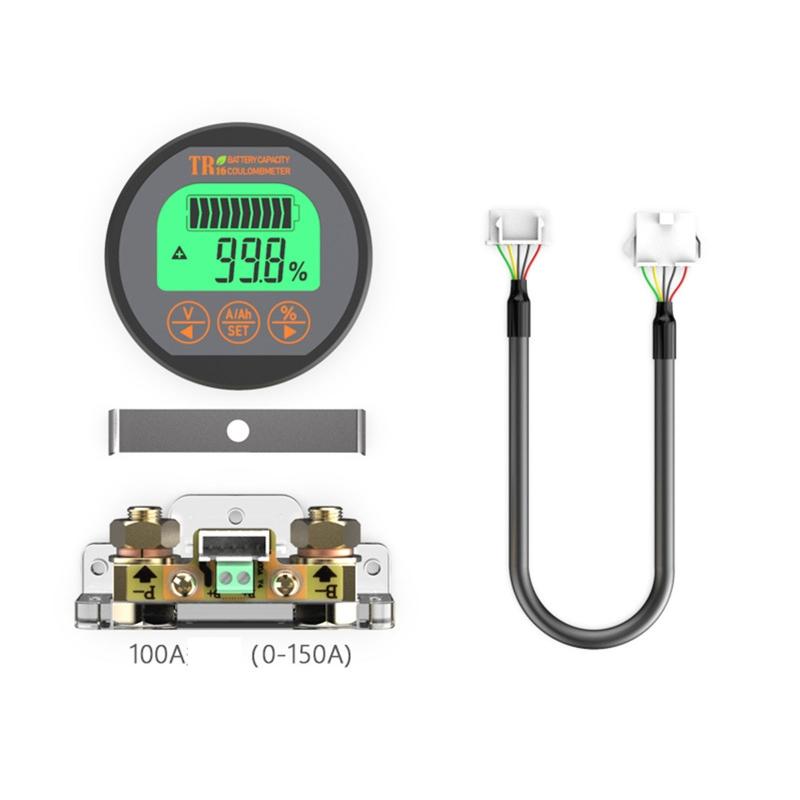 TR16 8-80V Waterproof Battery Capacity Tester Voltage Current LCD Display with Memory Function Battery Capacity Tester
