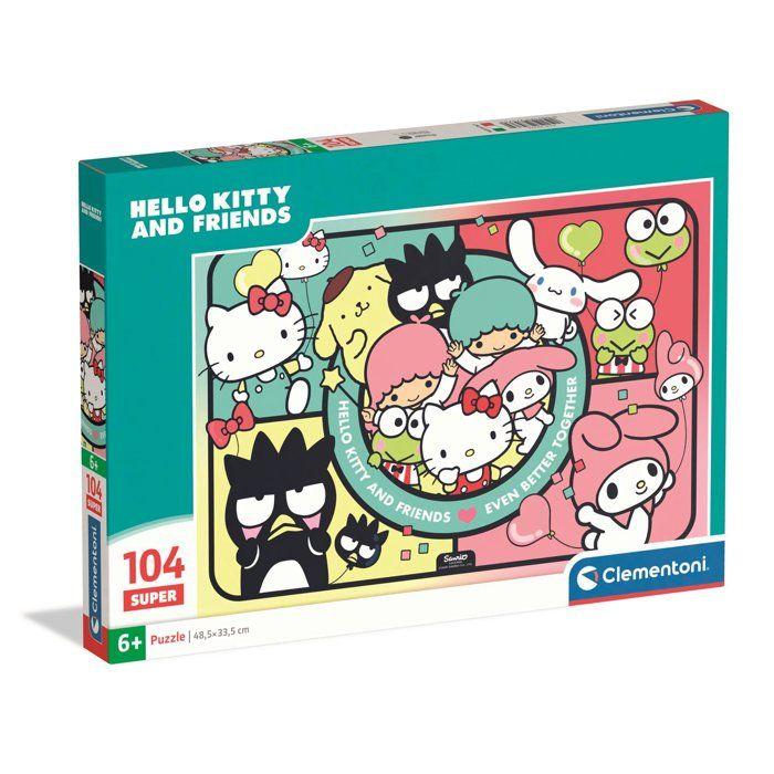 Puzzle 104 pièces - Clementoni - Hello Kitty et ses Amis - Puzzle Enfant - Dès 6 ans - Pièces Super