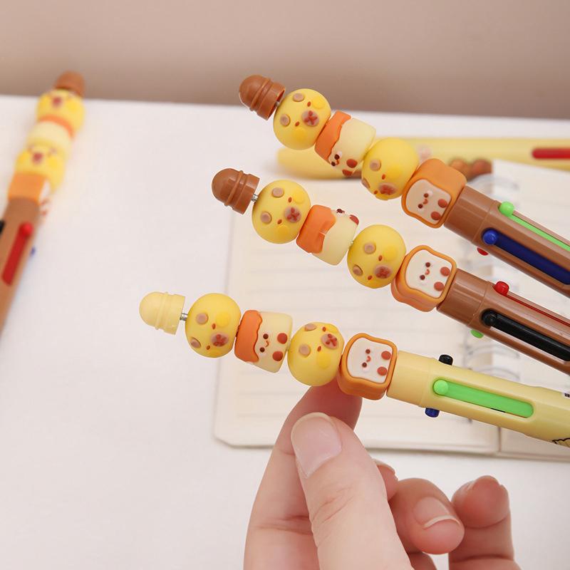 Шариковая ручка Kawaii Capybara 4 цвета, мультяшная милая панда, детские ручки для письма, школьные канцелярские принадлежности для студентов