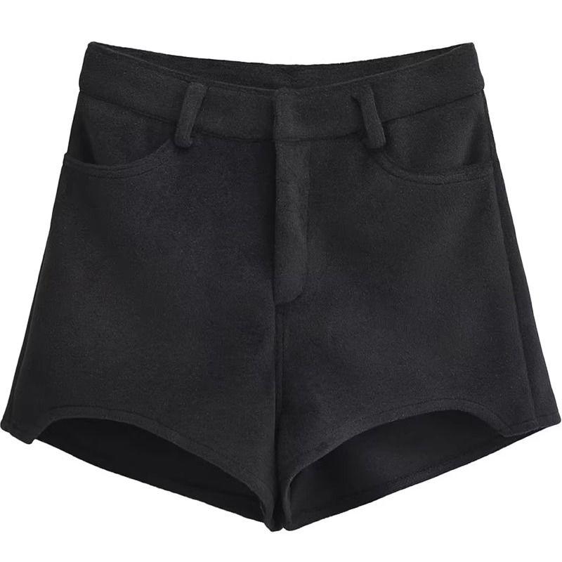 Sexy Shorts Women Winter Fashion New Irregular High Waist Solid Slim Wrap Hip Shorts Pockets Streetwear Female Casual