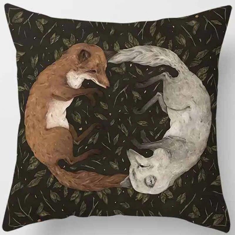 Серия мультфильмов о животных и растенияхЧехлы для дивановОфисная наволочкаУкрашение из цветов персикаРадуга НаволочкаУкрашения для дома