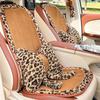 Flower Leopard Print Car Headrest Bow Plush Seat Cushion Car Seat Decoration  Headrest