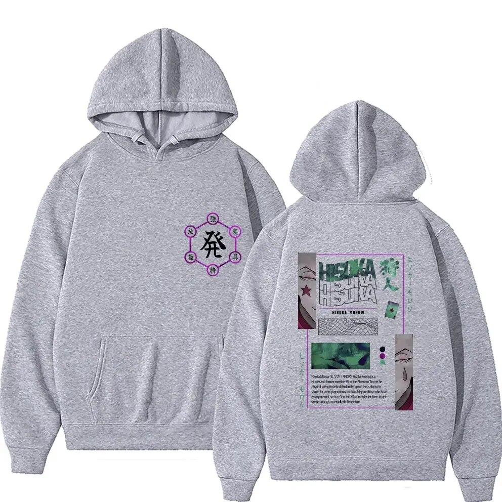 Japanese Anime Hunter X Hunter Hisoka Double Sided Print Hoodie Unisex Unisexga 90s Vintage Sweatshirt Unisex Fashion Cartoon Clothes
