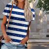 Женская летняя футболка с рисунком в виде линии, модные футболки с коротким рукавом в стиле ретро, повседневные топы с принтом