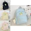 Dopamine Backpack For Middle School Students With Solid Color And Cartoon Bear Decor For School Use
