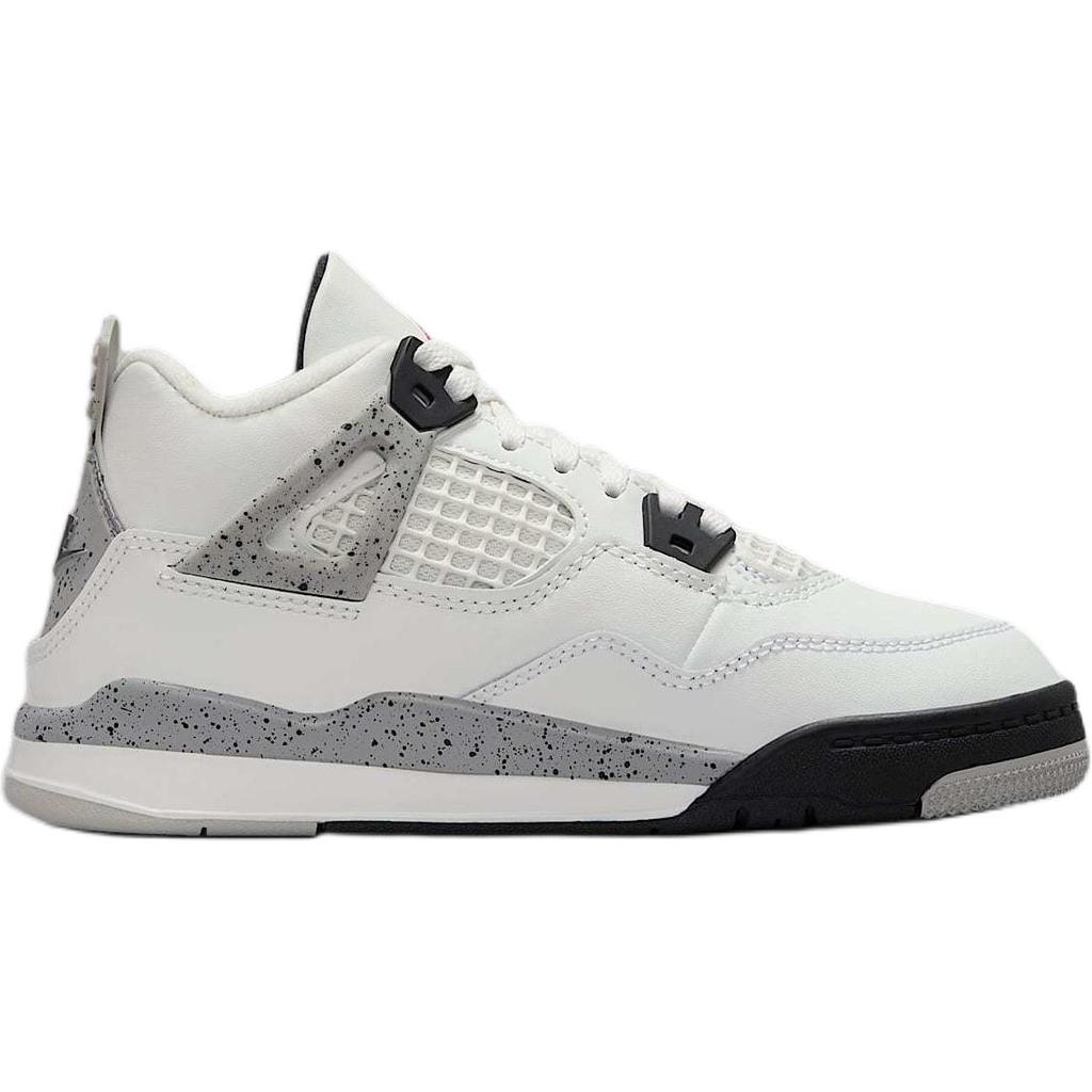 Air Jordan 4 Retro OG PS White Cement 2025 Детские кроссовки Summit-White Fire-Red Tech-Grey IB4388-100