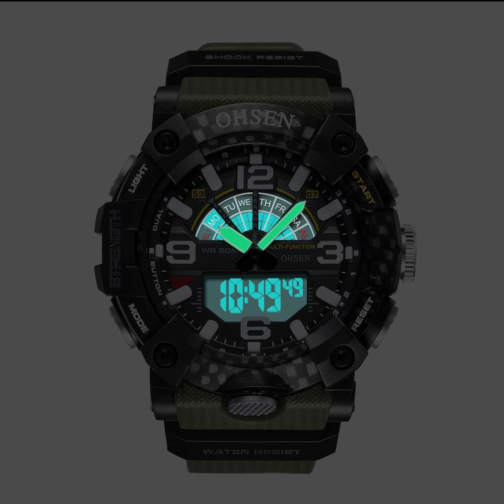 Спортивные часы с силиконовым резиновым ремешком LED кварцевые военные тактические часы Календарь День недели Будильник Хронограф Аксессуары День рождения Годовщина