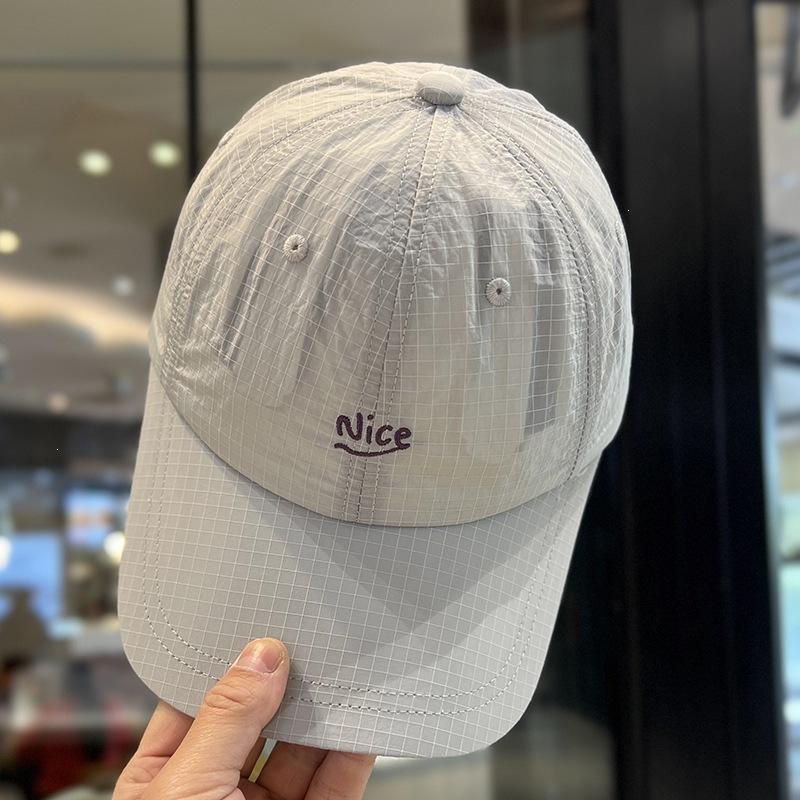 Sun hat sun duck women spring letter embroidered hat big head circumference summer quick-drying baseball cap men's small grid
