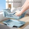 Qiwei Countertop Dish Drainer with Hooks