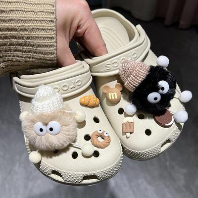 Плюшевая кукла-угольный брикет, украшения для обуви: Съемные и милые аксессуары для клогов