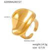 Curved Three-Dimensional Ring Exaggerated Design Stainless Steel Plated 18K Gold Cold Wind Mirror Jewelry