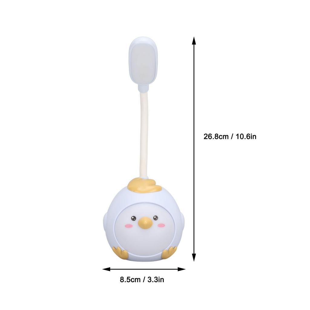 LED Desk Lamp USB Charging Eye Flexible Color Night Light with Cute Chicken Base