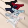 7Pcs Women's Thongs Panties Cotton Striped Underwear Sexy Women Lingerie Solid Intimates Comfort Panty Soft Hot G-Strings S-XL