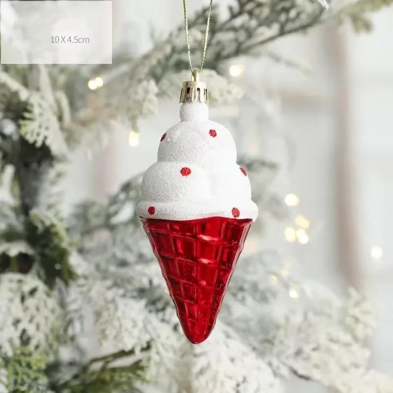 2pcs New Christmas Snowman Mini Decoration Christmas Trees Small Pendant Father Christmas Cabin Ornaments Party Arrange Supplies