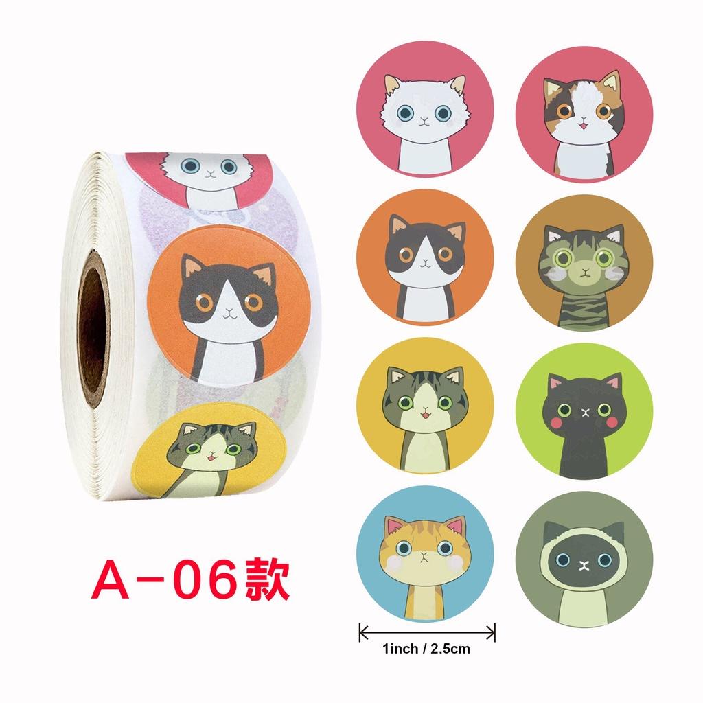 500pcs/roll Cute Cartoon Reward Sticker Teacher Encouragement Student Round Labels Animals Stationery Sticker Toys