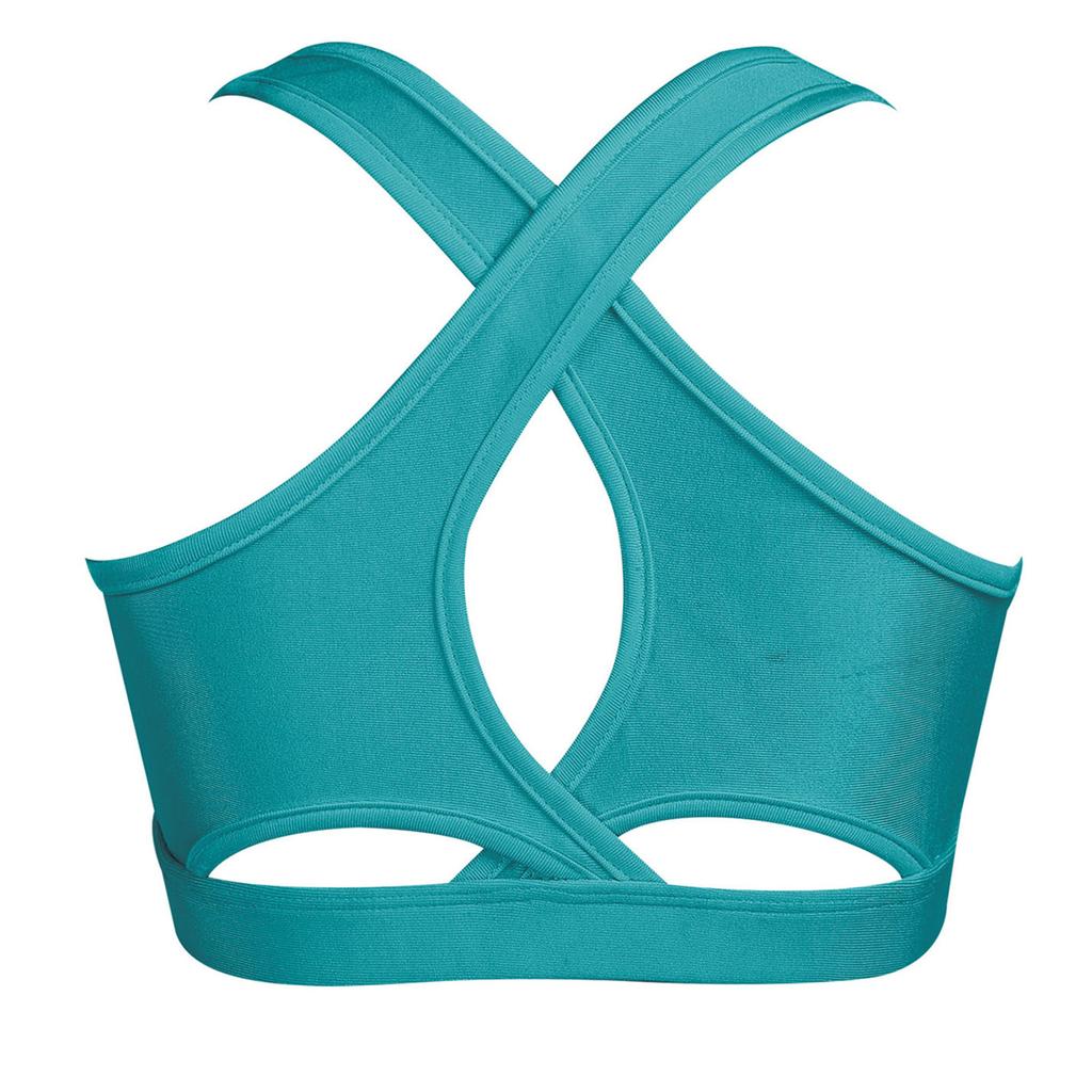 Kids Girls Dance Top Sport Cropped Top Vests Shoulder Straps Sleeveless Keyhole Back Shockproof Running Gym Yoga Sports Bra Top