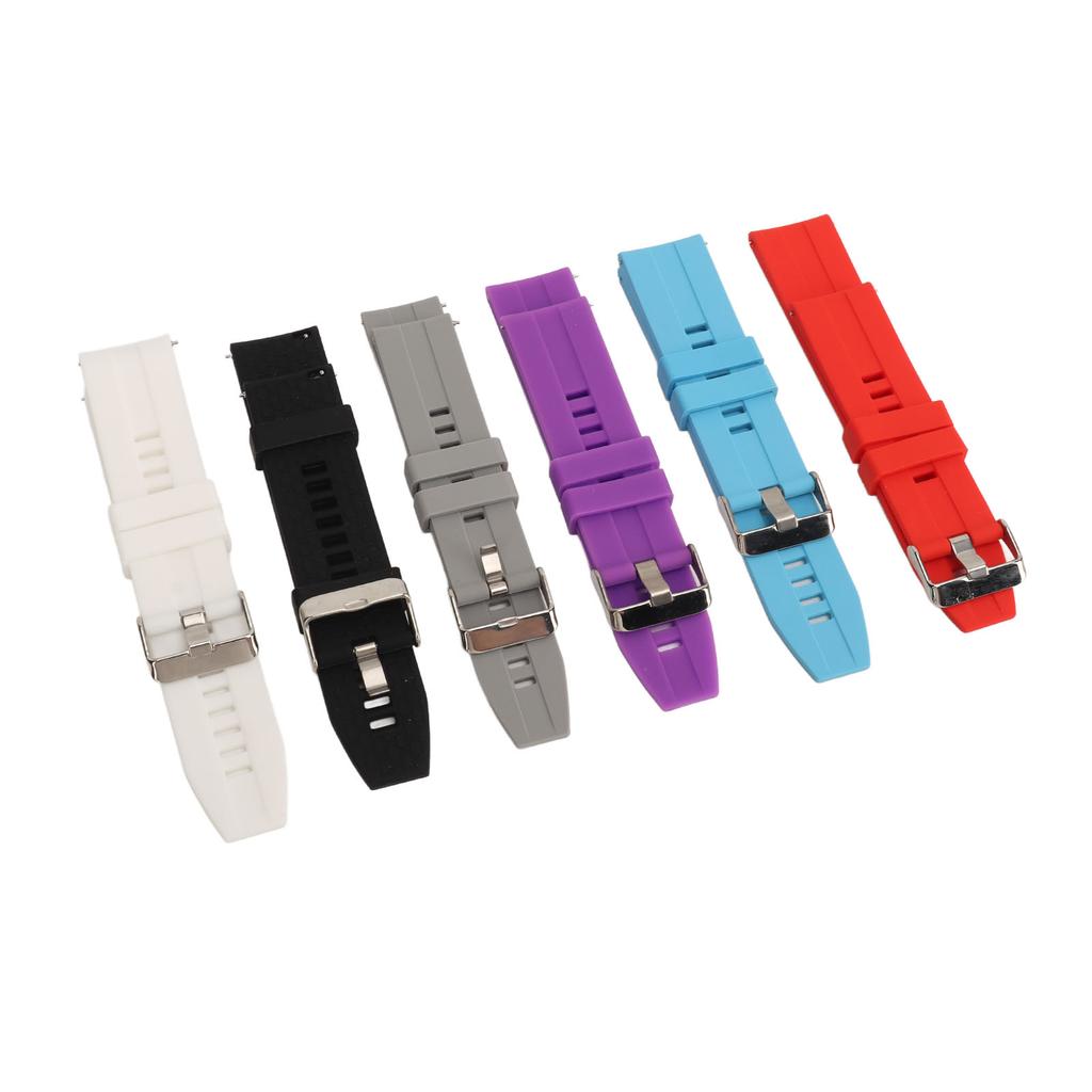 6PCS Smart Watch Bands for Men Women Silicone 22mm Quick Release Watch Replacement Straps for GT2 GT3 Black White Gray