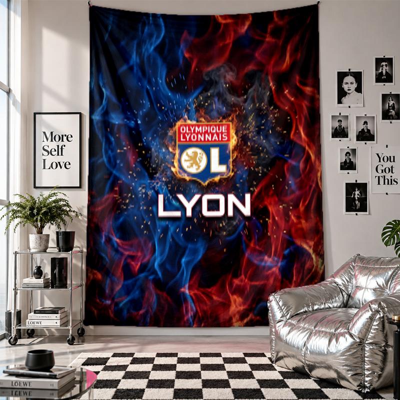 Lyon FC Wall Tapestry Home Decor Wall Hanging Cloth for Bedroom Living Room Background