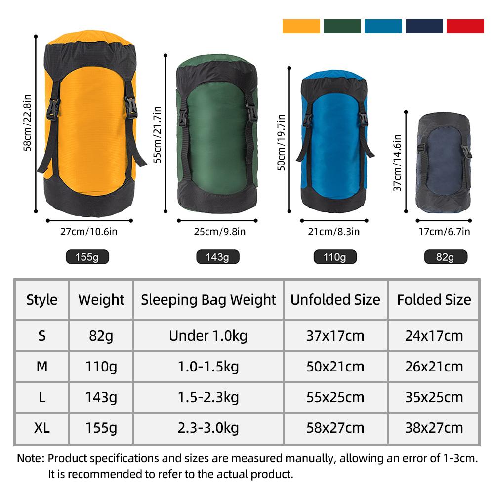 Компрессионный мешок для хранения спального мешка, маленький, 5-35л, 40D Ripstop