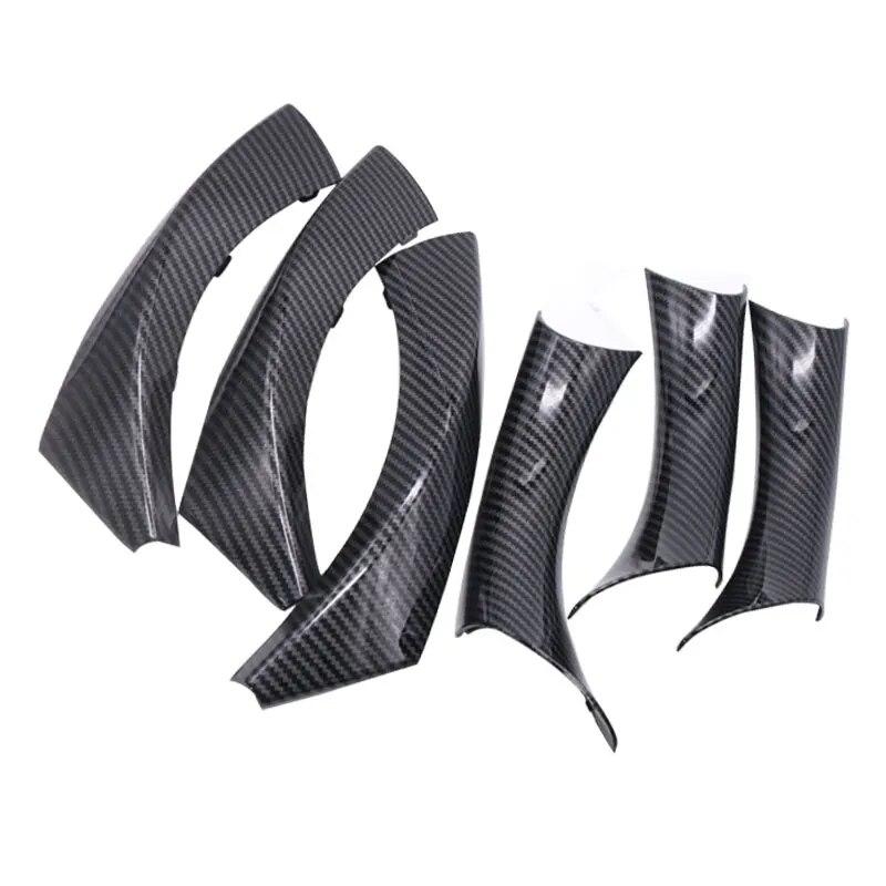 LHD Car Styling Door Panel Grab Handle Covers Carbon Fiber Texture Armrest Protective Trim For BMW 3 Series E90 E91 318 320 325