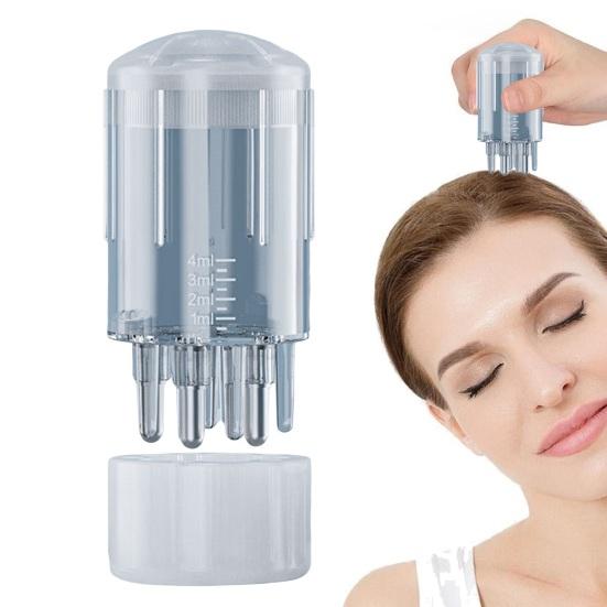 3ML Hair Oil Applicator with Precise Scale Scalp Massage Applicator Comb Clear Portable Hair Serum Oiling Dispenser Brush Hair Root Application Comb