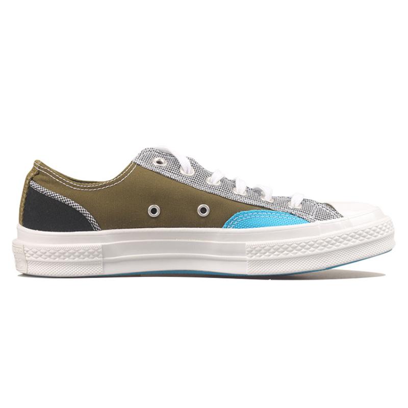 Converse 1970-е Оксфорды Темно-коричневые Круглый носок Шнуровка Низкие Эспадрильи Унисекс Армейский зеленый