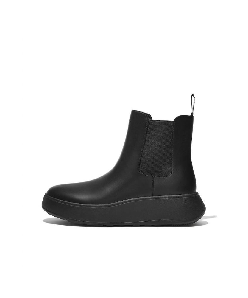 Fitflop [F-Mode] Women'S Leather Platform Chelsea Boots - All Black (Ft59K2B245)