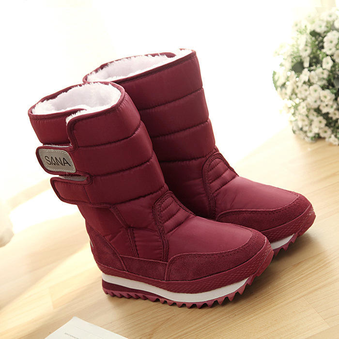2019 NEW! Warm Solid Anti-Slip Snow Boots Women Waterproof Female Winter Boots Thermal Shoes Botas Mujer Plataforma Black&White