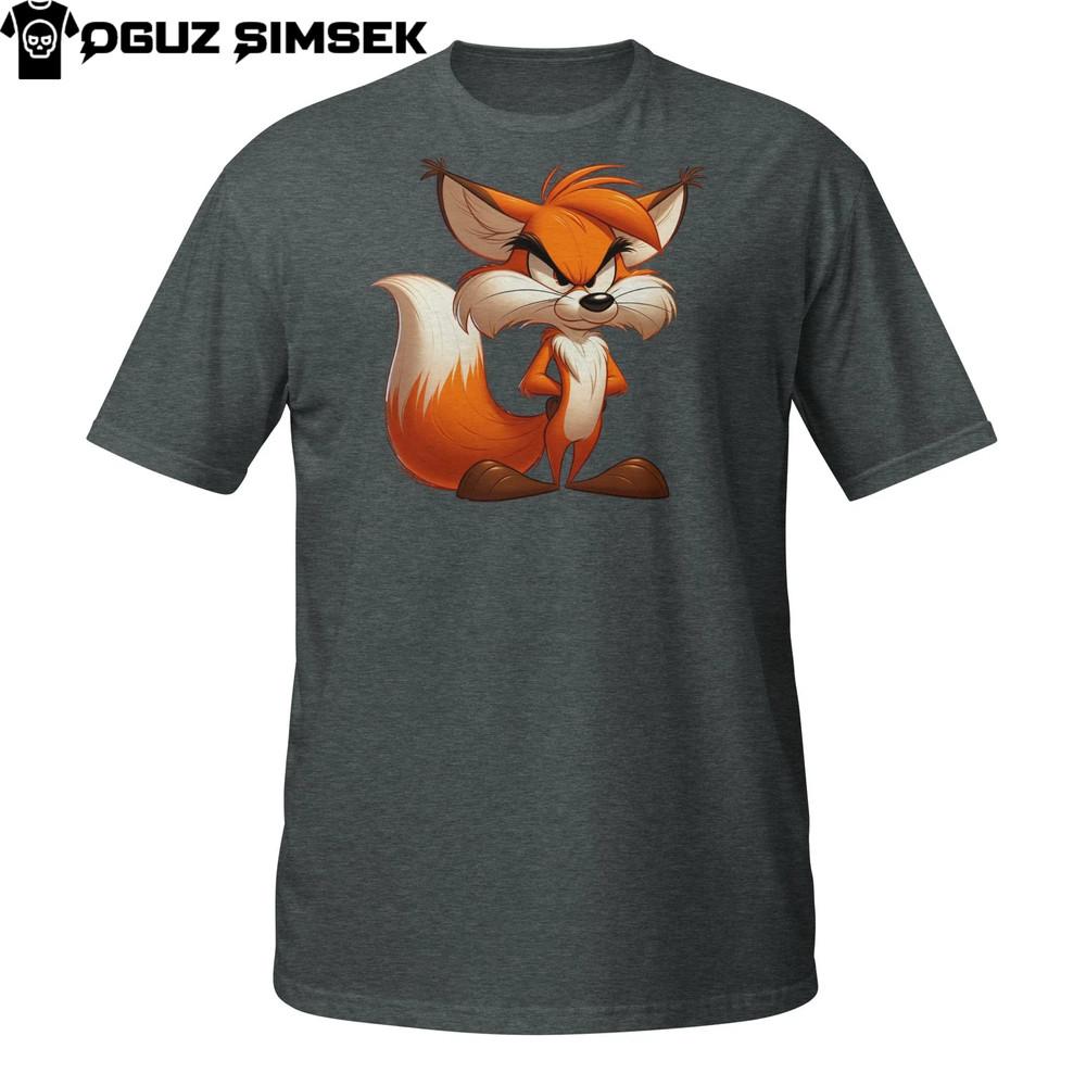 Grumpy Fox T-Shirt – Funny Angry Cartoon Animal Graphic Tee