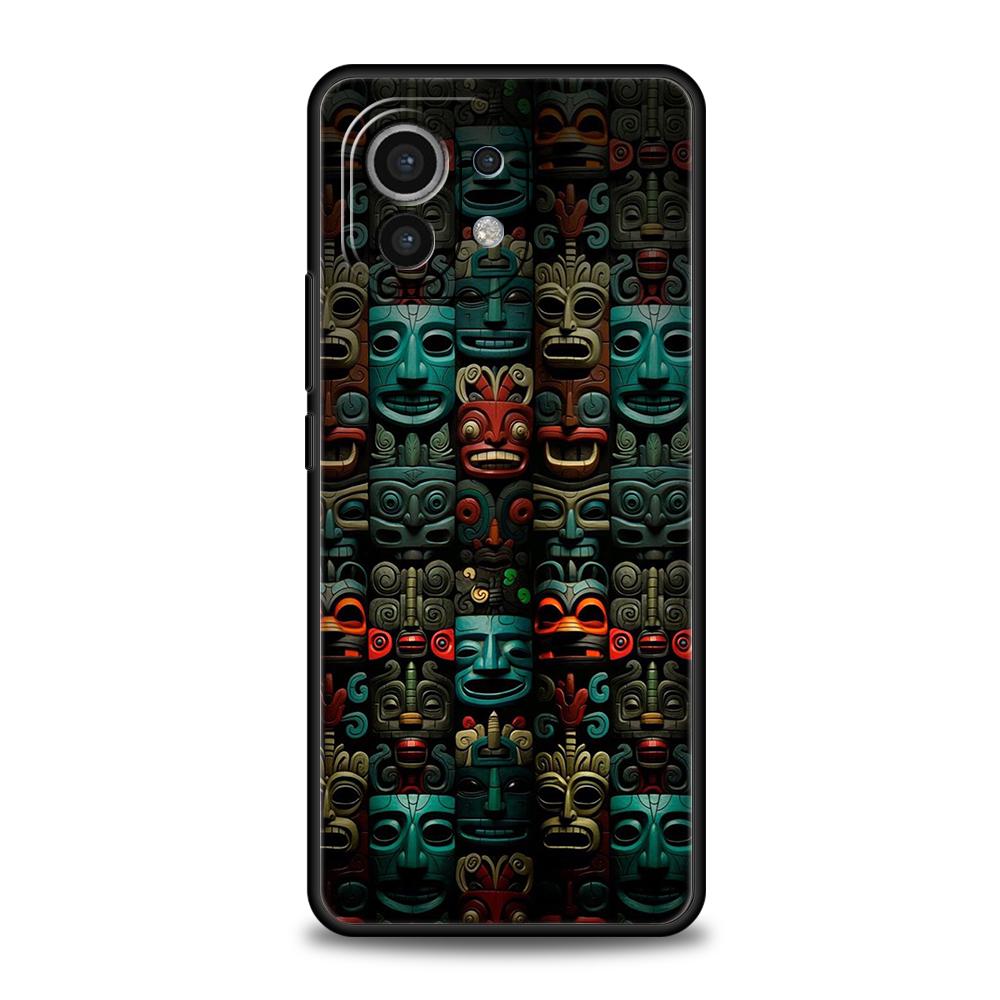 Чехол для телефона для Xiaomi Poco F7 F6 F5 F4 F3 X7 X6 X5 X4 X3 NFC M4 C51 C55 GT Pro 5G Мягкий ТПУ Fundas Винтажная Роспись с Тотемами