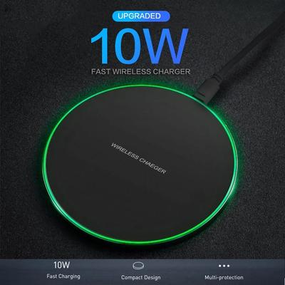 10 Вт Qi беспроводная зарядная панель для iPhone 13 12 11 X Pro Max для Samsung Galaxy S21 S20 S10 S9 S8 Xiaomi беспроводная зарядка