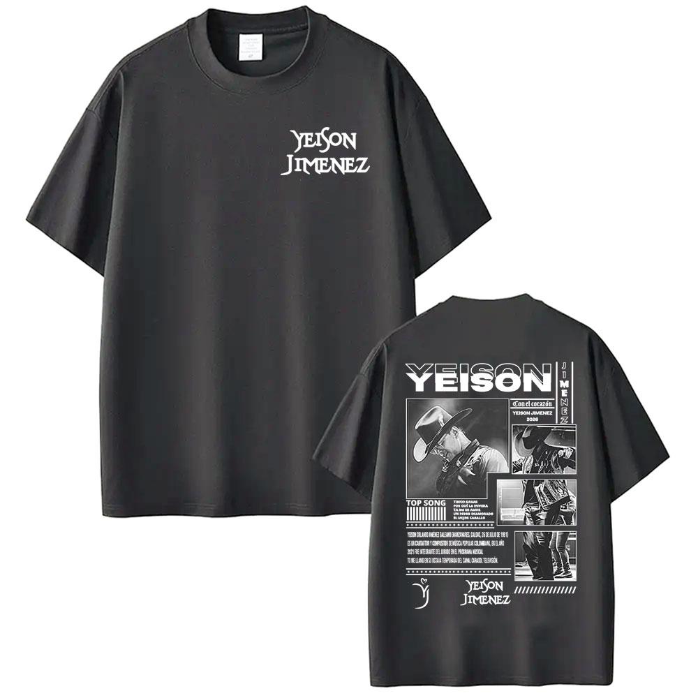 Singer Yeison JiUnisexez Album 2026 Tour Print T Shirts Unisex Women Fashion Hip Hop Gothic Tshirt High Quality Casual Cotton T Shirt