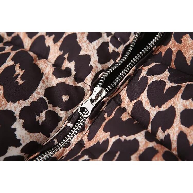 Новая женская зимняя теплая леопардовая куртка с подкладкой свободного покроя, хлопковая куртка для женщин