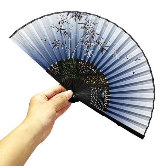 Складной вентилятор Элегантный ручной вентилятор с цветочным узором и подвеской с кисточкой Легкий портативный вентилятор для производительности