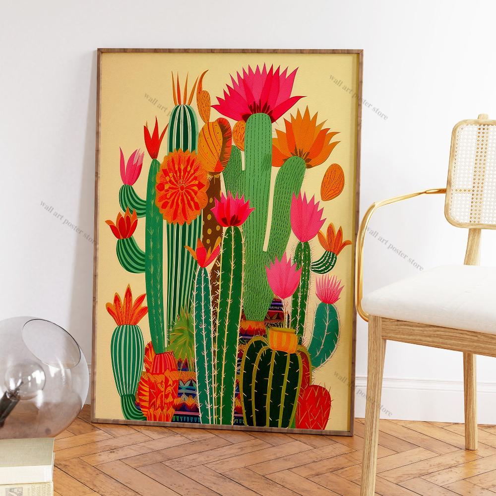 Vintage Mexican Poster Room Decor Wall Art Traditional Latin Decor Floral Print Botanical Wall Art Tropical Print Latin Art Gift