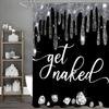 Набор для ванной из 4 предметов Get Naked, черная шторка для душа с блестящими подтеками и сверкающими бриллиантами