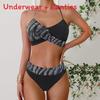 Euro Style Plus Size Bikini Set With Crossed Triangle Top High Waist Swimsuit For Water Sports
