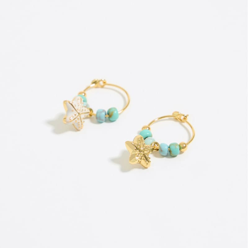 BIMBA Y LOLA [24SS] Turquoise Hoop Earrings B245AIW013TQF