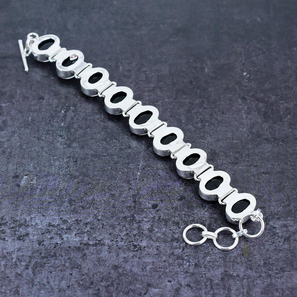 Розовый триплет опал драгоценный камень ручной работы серебро 925 пробы браслет 7-8" W4a44