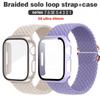 Стеклянный корпус плетеный ремешок Solo Loop для Apple Watch 45/44 41 40 мм 42 мм 38 мм эластичный браслет для Iwatch Series 8 Se 7 6 5 4 3