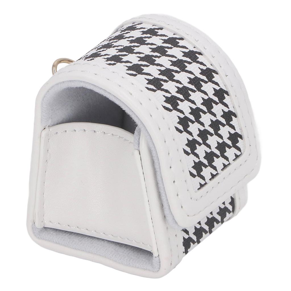 Instant Camera Bag Stylish Plaid Pattern PU Protective Carrying Case with Hand Strap for Instax PAL White